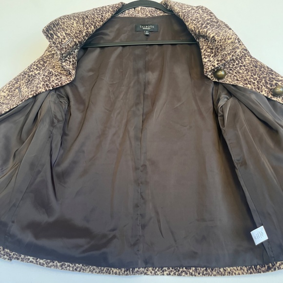Talbots Velvet Animal Print Lined Jacket Large Accent Buttons Sz 10 Mob Wife - Picture 10 of 11